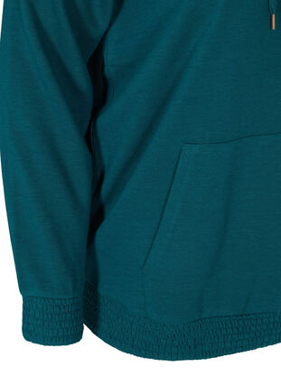 Sweatshirt met zak en capuchon, Deep Teal, Packshot image number 3