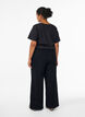 Losse pasvorm jeans met een elastische tailleband en een trekkoord, Zwart, Model image number 1