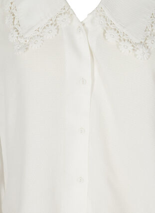 Viscose blouse met kraag van broderie anglaise, Snow White, Packshot image number 2