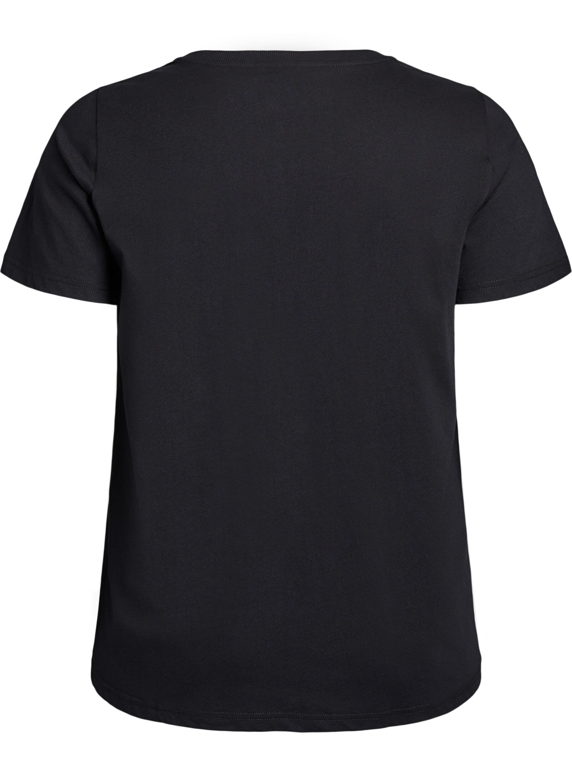 Zizzi Kerst T-shirt van biologisch katoen, Zwart, Packshot image number 1