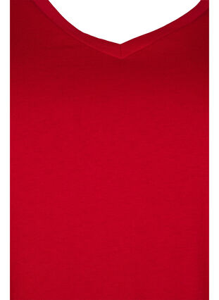 Set van 2 basic t-shirts in katoen, Tango Red/Black, Packshot image number 2