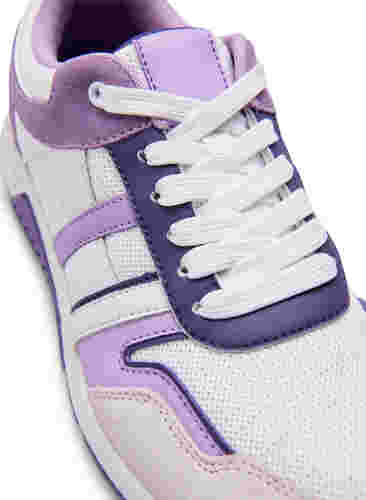Sneakers met brede pasvorm, White Purple, Packshot image number 2