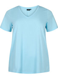 T-shirt met korte mouwen en v-hals, Sky Blue