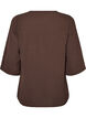 Shirtblouse met V-hals en 3/4 mouwen, Bruin, Packshot image number 1