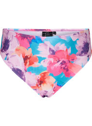Bikinibroekje met print en hoge taille, Pink Flower