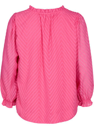 Blouse met lange mouwen en lintdetails, Shocking Pink, Packshot image number 1
