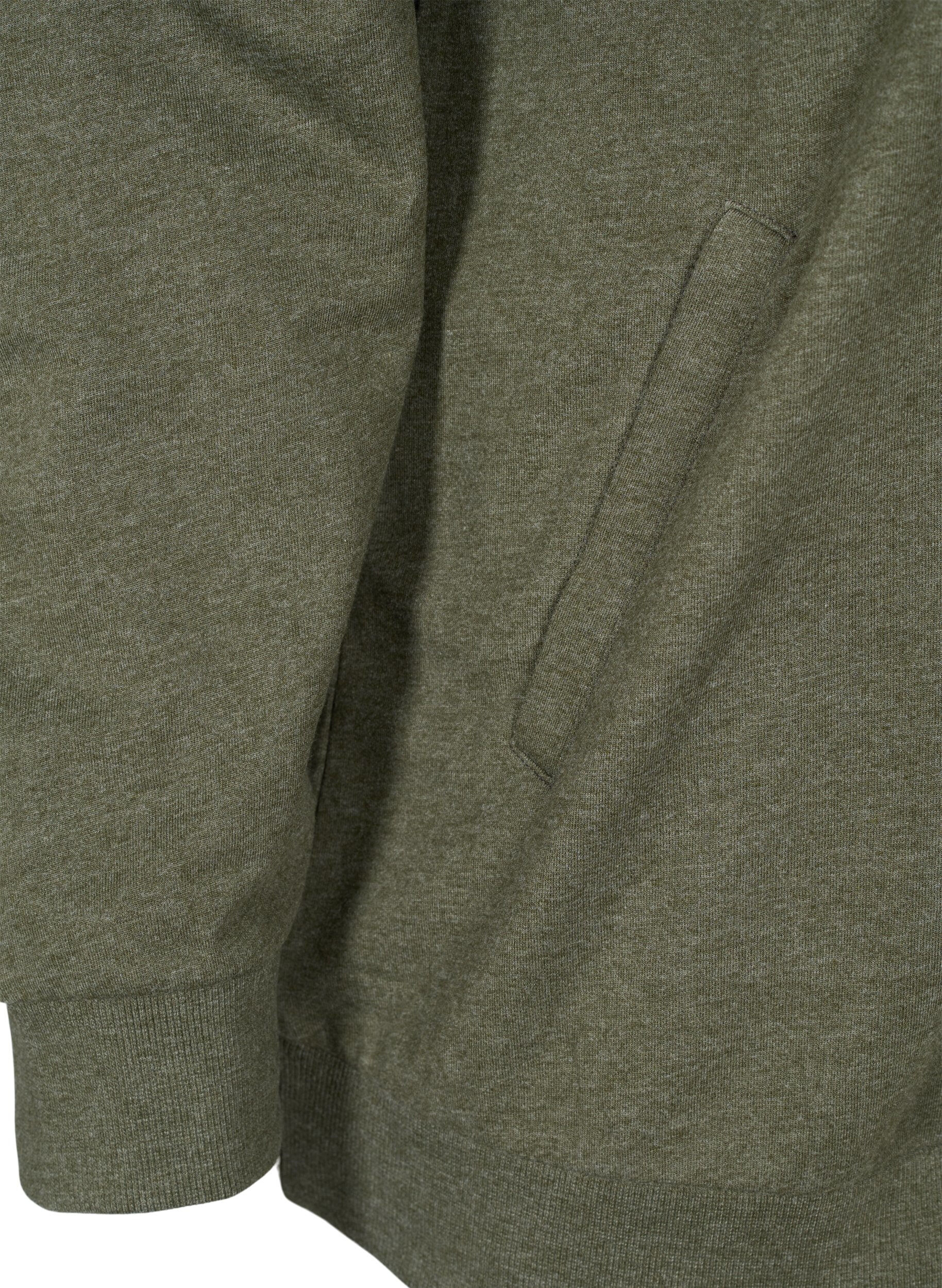 Zizzi Sweat vest met ritssluiting en capuchon, Forest Night, Packshot image number 3