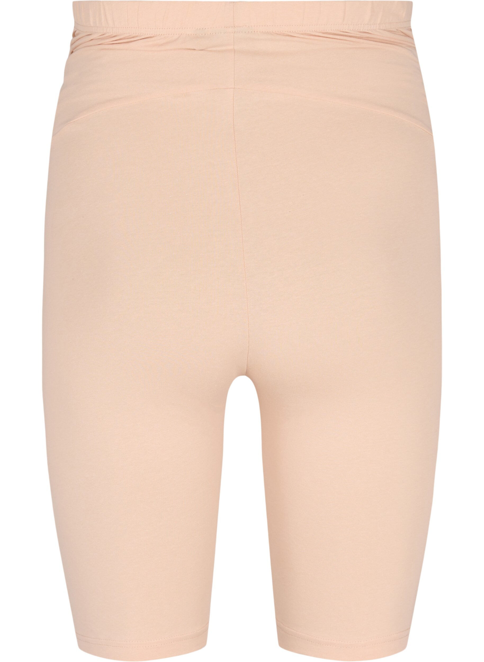 Zizzi Strakke katoenen zwangerschapsshort, Beige, Packshot image number 1