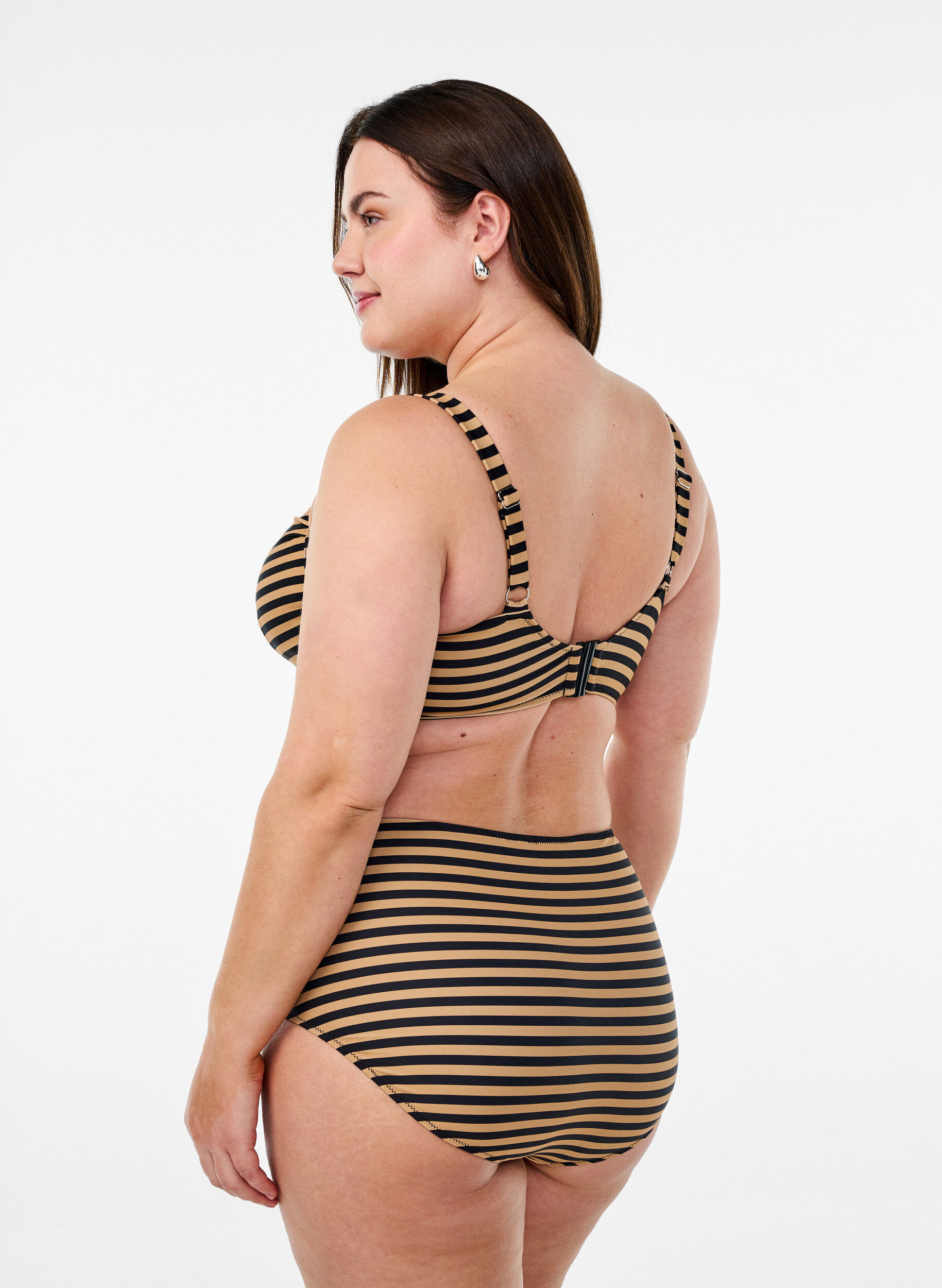 Zizzi Bikinitop met beugel en patroon, Bruin, Model image number 2