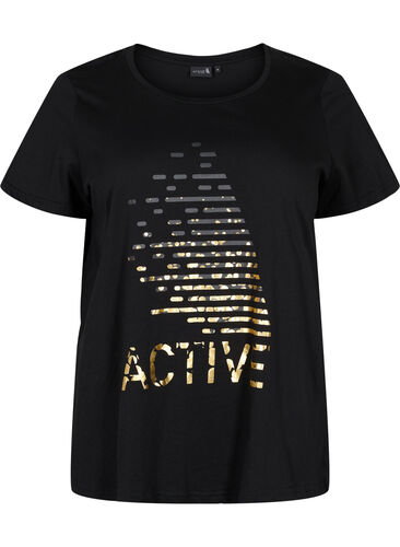 Trainingsshirt met print, Black gold foil logo, Packshot image number 0
