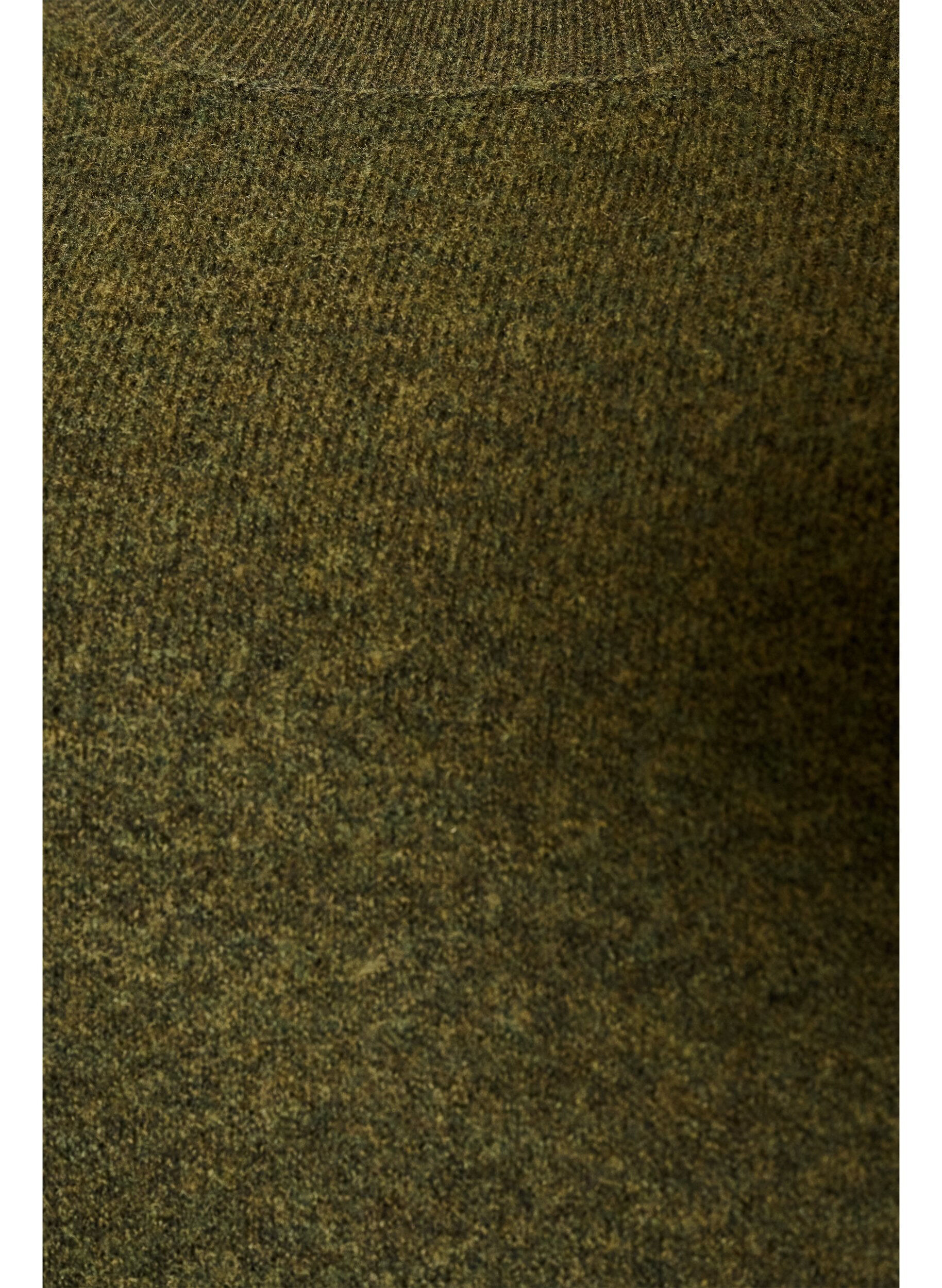 ZizziLosvallende gebreide trui met opvallende naden, Groen, Packshot image number 2