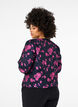 Jacquard jas met bloemenprint, Black w. Red Rose, Model image number 1
