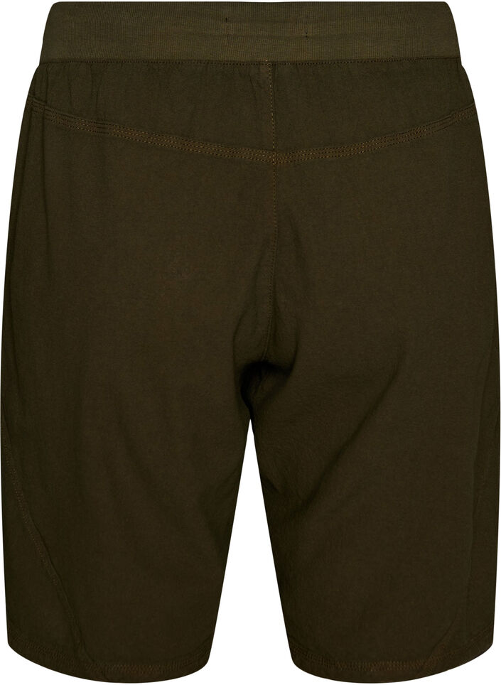 Losse katoenen short met zakken, Groen, Packshot image number 1