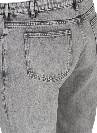 Cropped mom fit Mille jeans met losse pasvorm, Grey acid wash, Packshot image number 3