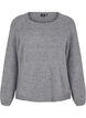 Ruimvallende gebreide blouse met ronde hals, Medium Grey Melange, Packshot image number 0