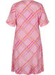 Geruite viscose wikkeljurk, Pink Check, Packshot image number 1