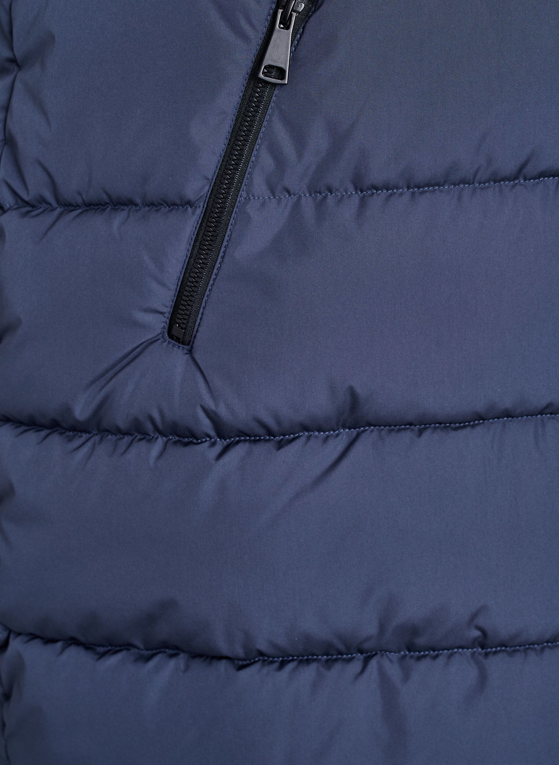 ZizziLange vest met capuchon en zakken, Blauw, Packshot image number 3