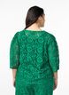 Kanten blouse met 3/4 mouwen en strikjes aan de voorkant, Groen, Model image number 2