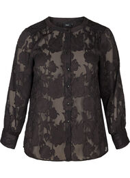 Transparante blouse met patroon, Black