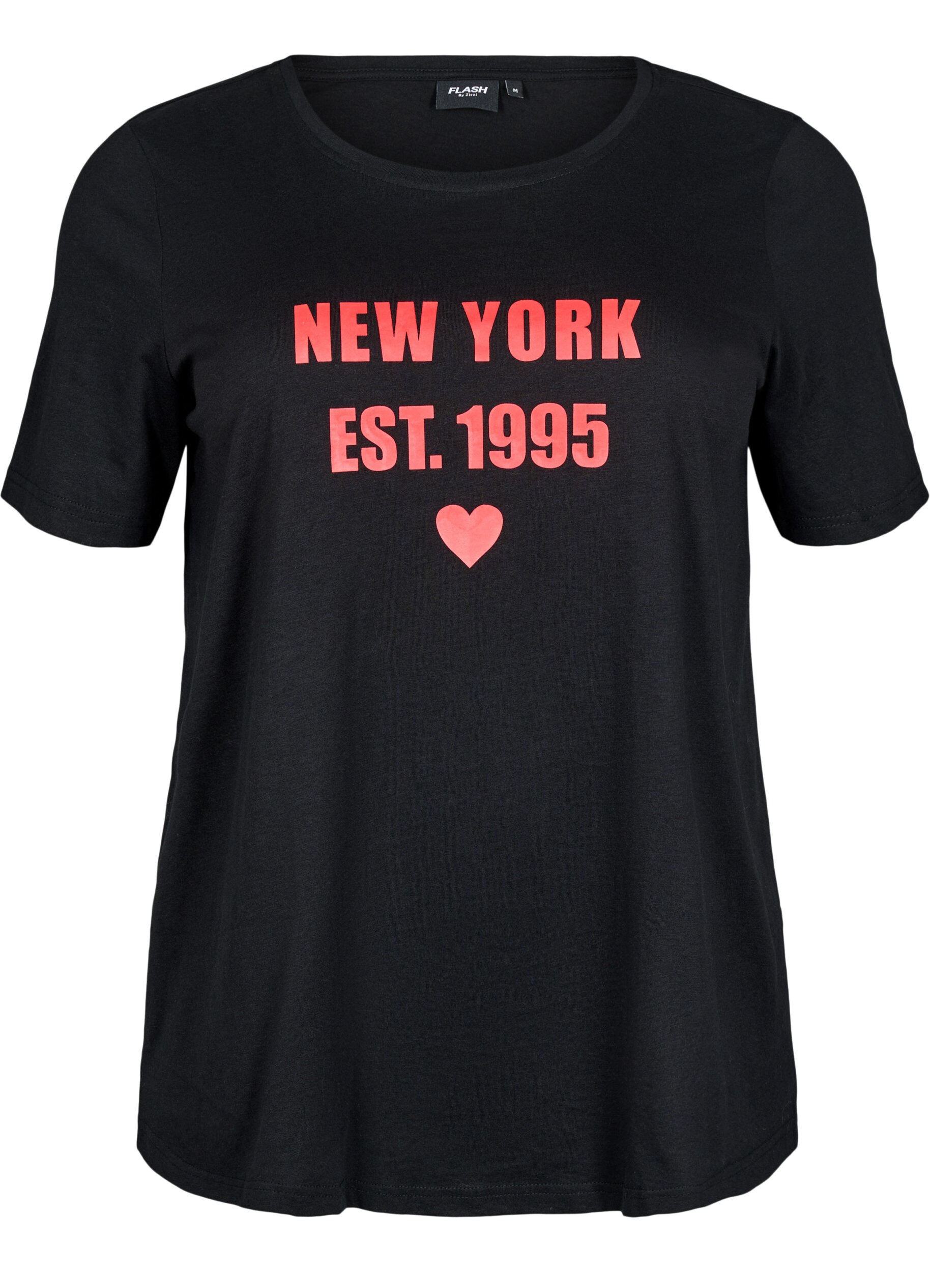 Zizzi FLASH - T-shirt met motief, Zwart, Packshot image number 0