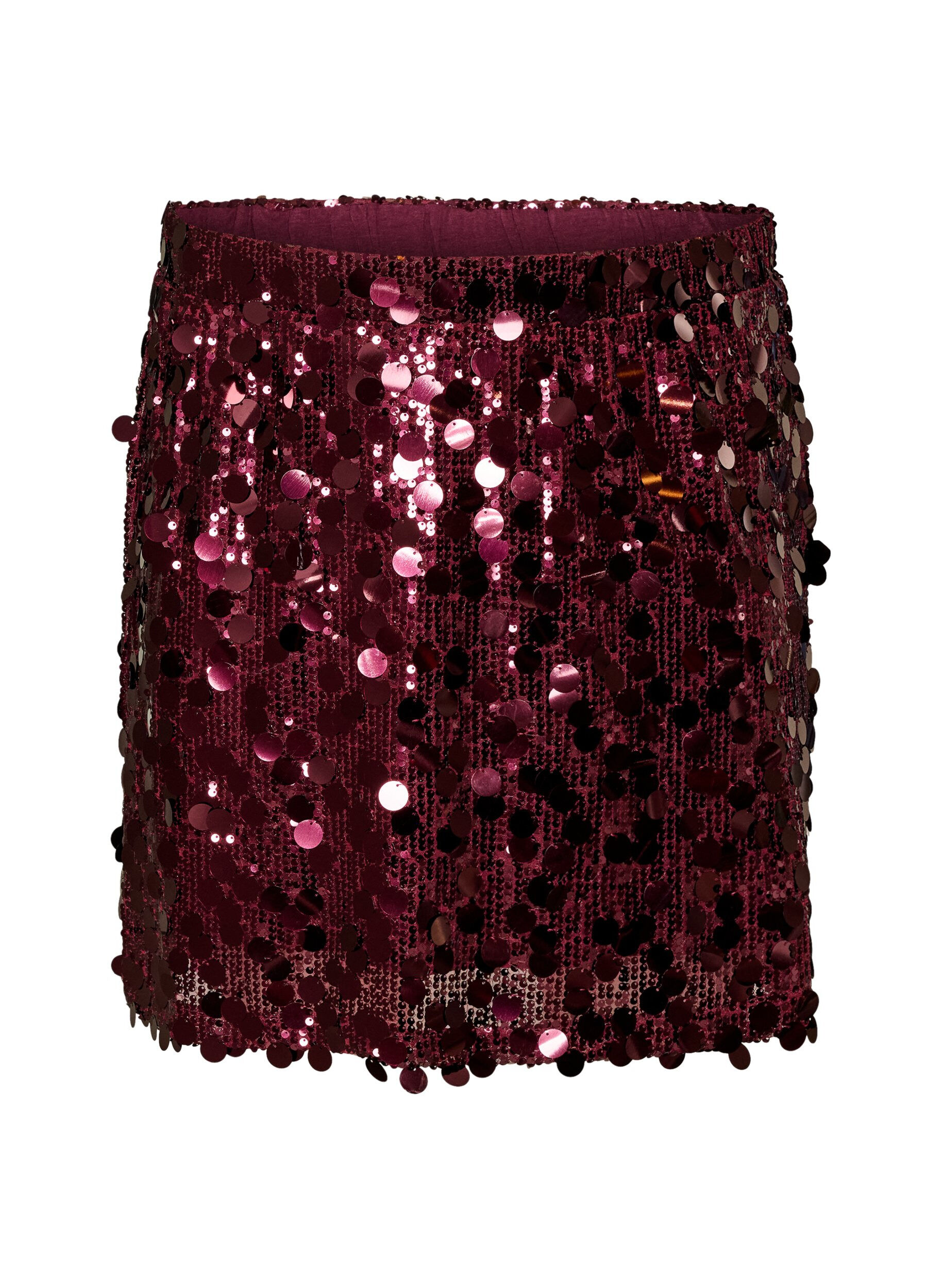 Korte paillettenrok met elastische tailleband