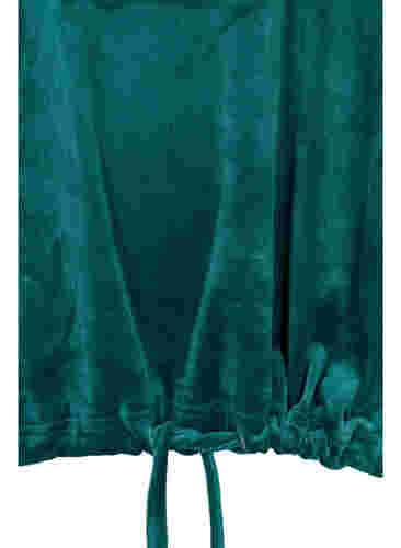 Velours blouse met hoge hals en kant, Ponderosa Pine, Packshot image number 3