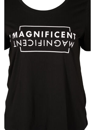 Katoenen t-shirt met korte mouwen en print, Black/Magnificent, Packshot image number 2