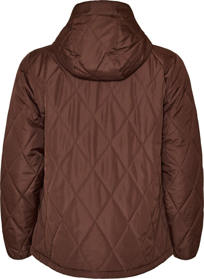 Licht gewatteerd jack met diamant-quilt, Bruin, Packshot image number 1