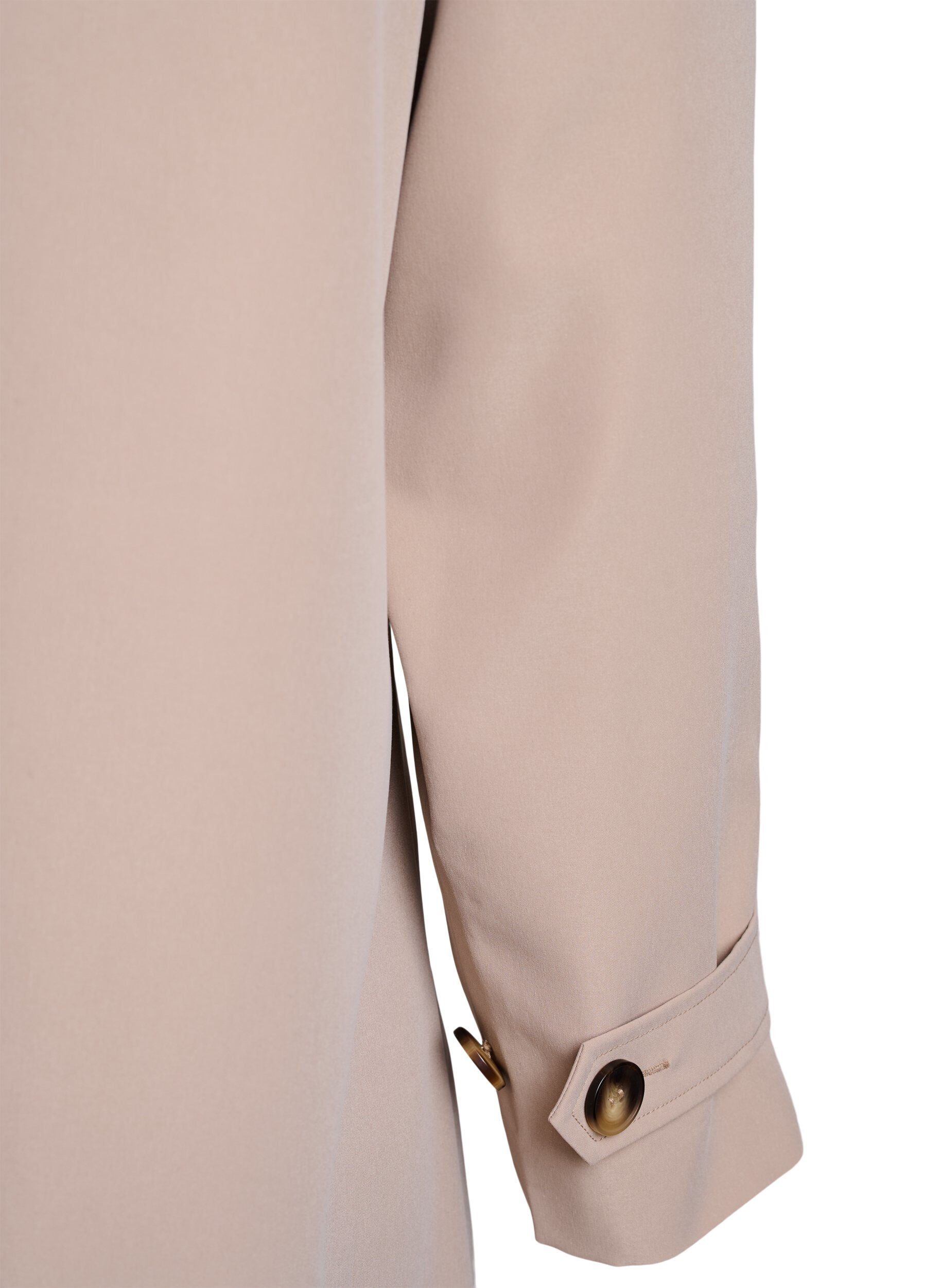 Zizzi Lentejas met imitatie su&egrave;de kraag en onzichtbare knoopsluiting, Beige, Packshot image number 4