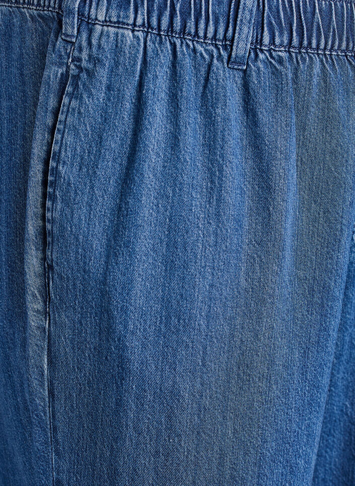 Brede jeans met een elastische tailleband, Blauw, Packshot image number 2