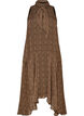 Midi jurk in chiffon met luipaardprint en een strik in de taille, Bruin, Packshot image number 0
