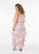 Maxi jurk met ruches en afneembare cape, Wit, Model image number 4