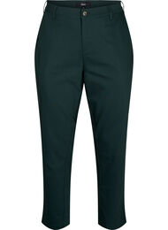 Broek met hoge taille en rechte pijpen, Groen