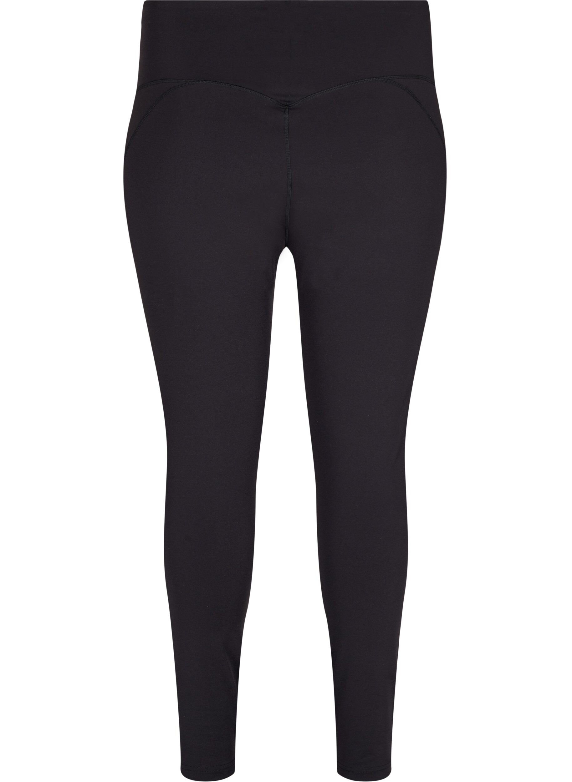 Zizzi CORE, V-SHAPE DEFINE TIGHTS - Cropped trainingslegging met v-vormige achterkant, Black, Packshot image number 1