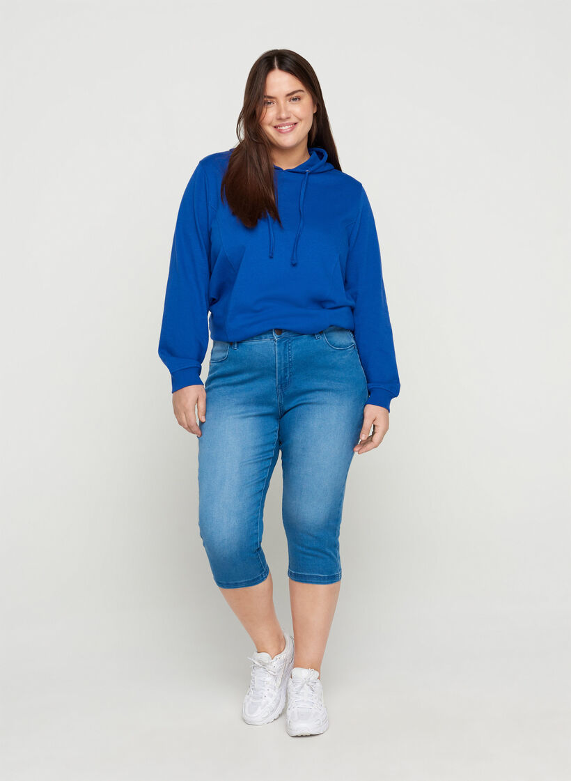 Slim fit Emily capri jeans, Blauw, Model image number 0