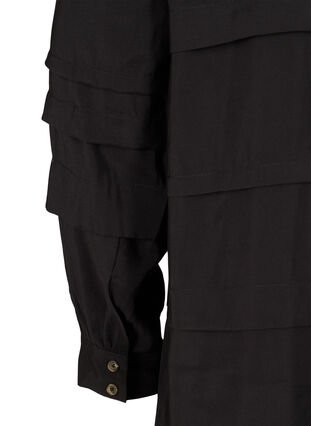 Viscose jurk met lange mouwen, Black, Packshot image number 3