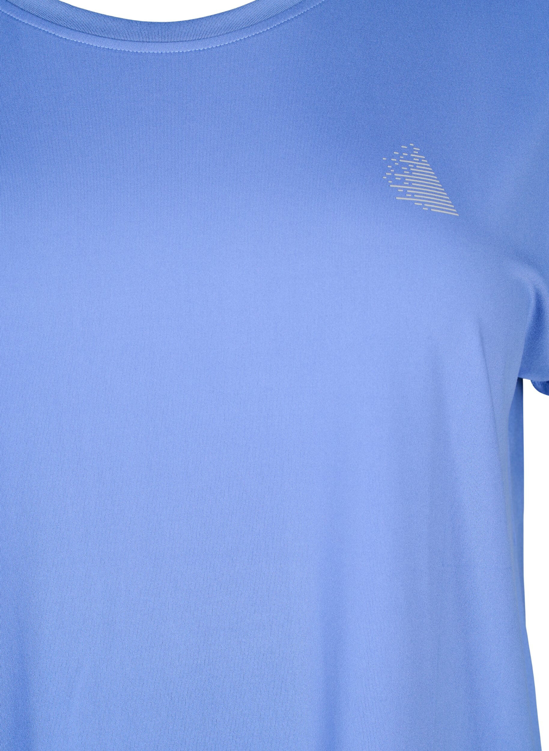 Zizzi Effen gekleurd T-shirt voor sporten, Blauw, Packshot image number 2