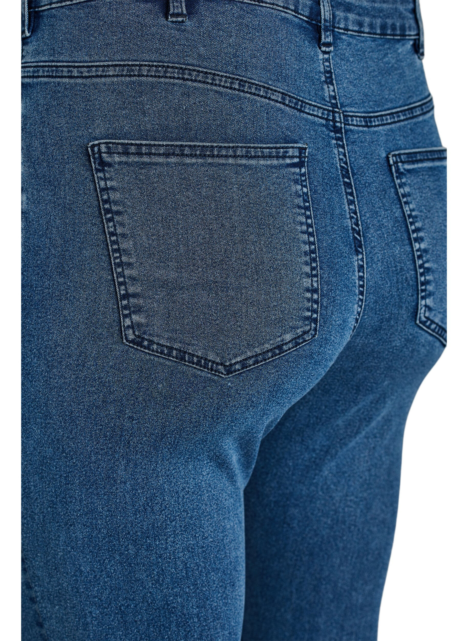 Zizzi Amy super slim fit jeans met hoge taille, Blauw, Packshot image number 3
