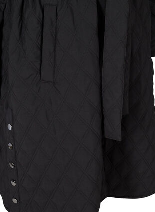 Gewatteerde jas met striksluiting, Black, Packshot image number 3