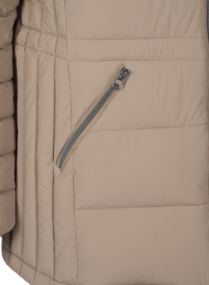 Korte puffer jas met zakken, Beige, Packshot image number 3
