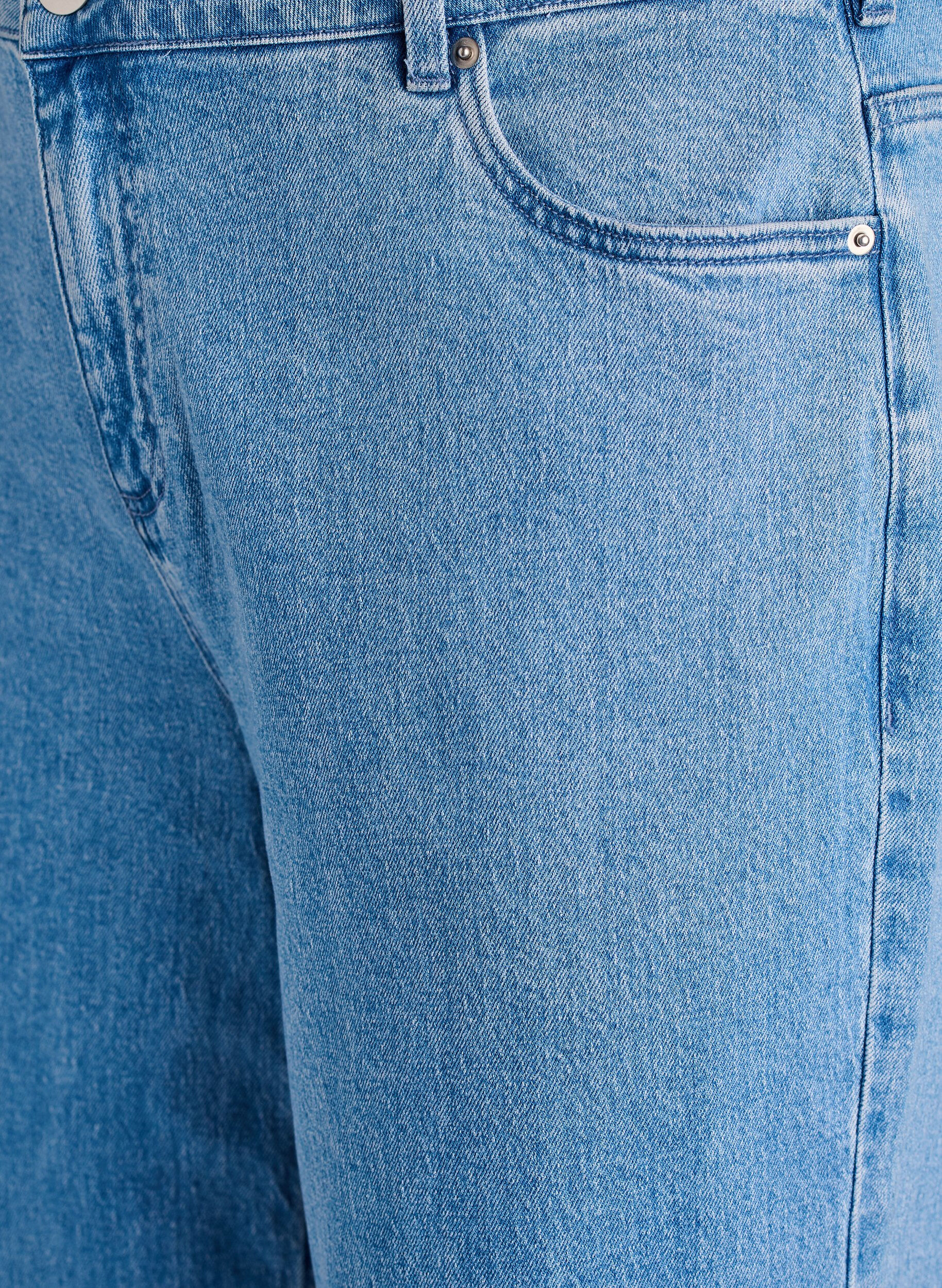 Zizzi Wide-leg jeans met hoge taille, Blauw, Packshot image number 2