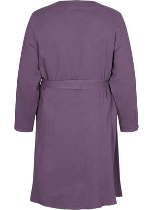 Katoenen badjas met striksluiting, Vintage Violet, Packshot image number 1