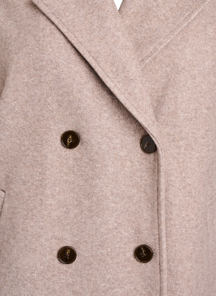 Korte jas met dubbele knoopsluiting, Beige, Packshot image number 2