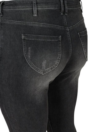 Super slim fit Amy jeans met slijtage, Grey Denim, Packshot image number 3