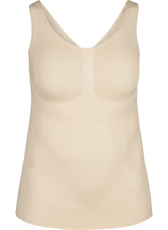 Shapewear top met brede bandjes, Beige, Packshot image number 0