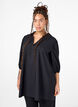 Tuniek van viscose met V-hals en kraag, Black, Model image number 0