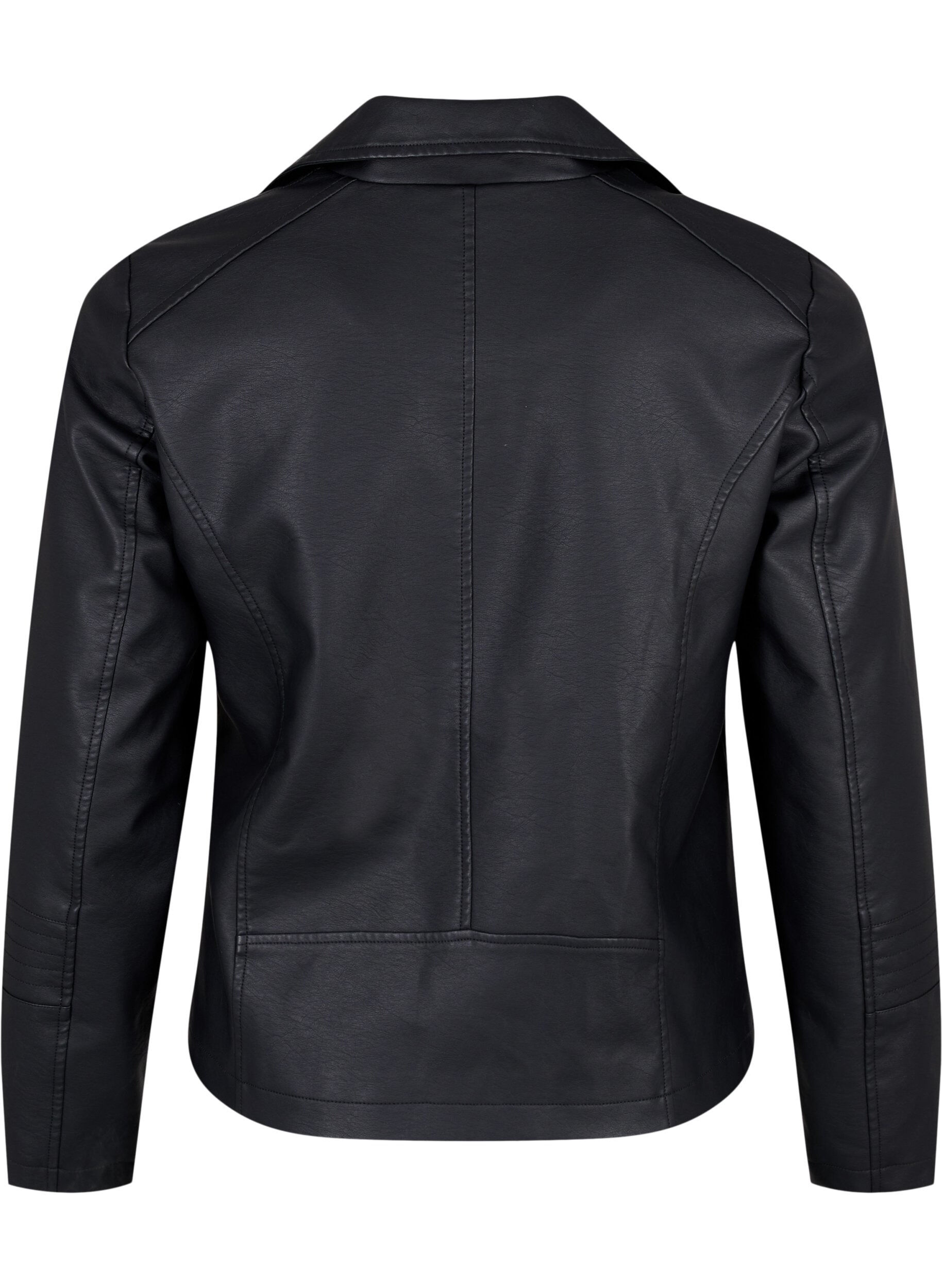 ZizziBikerjack in imitatieleer, Zwart, Packshot image number 1