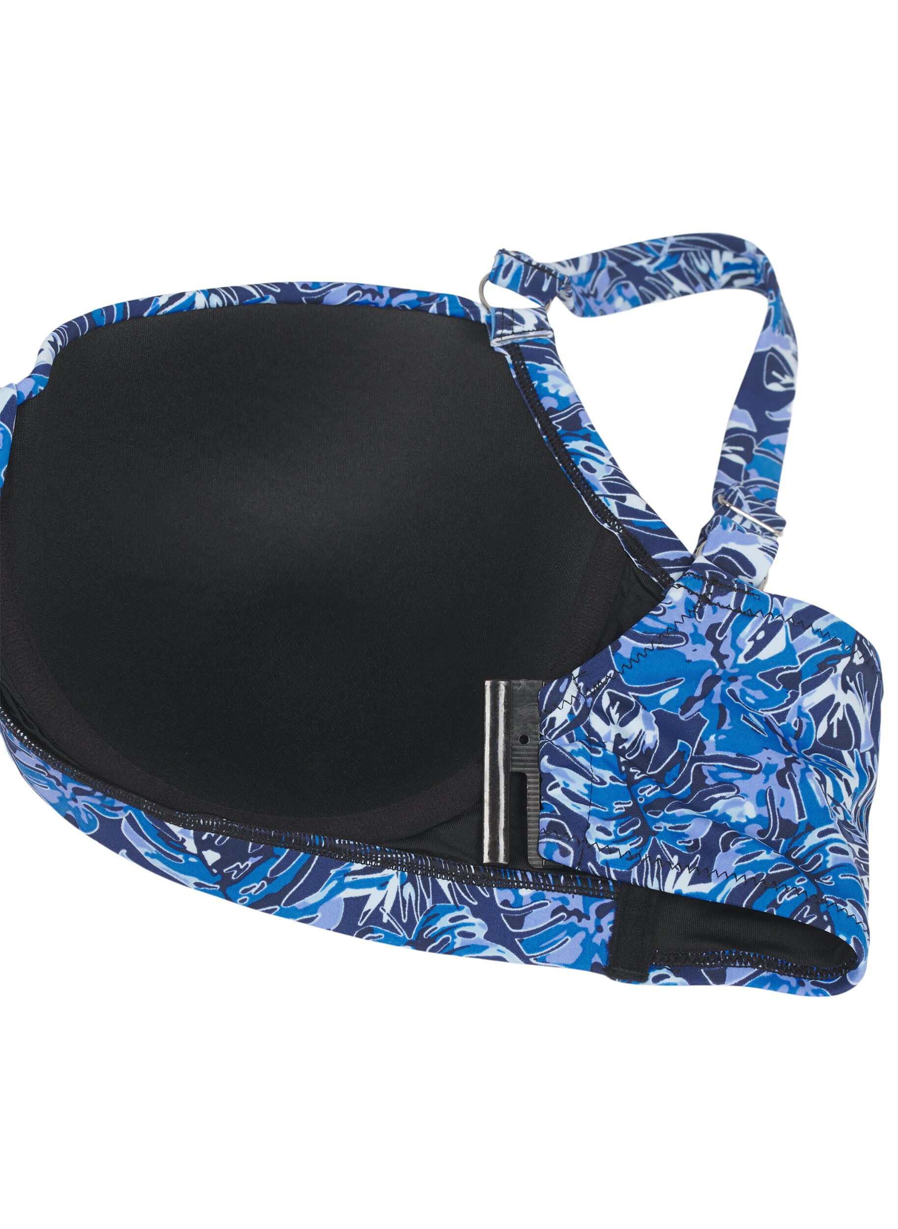 Zizzi Bikinitop met beugel en patroon, Blauw, Packshot image number 3
