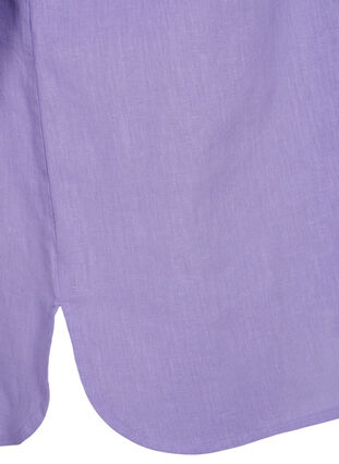 Overhemdblouse met knoopsluiting in katoen-linnen mix, Lavender, Packshot image number 3