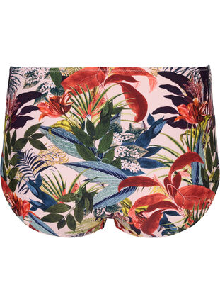 Bikinibroekje met hoge taille en print, Palm Print, Packshot image number 1